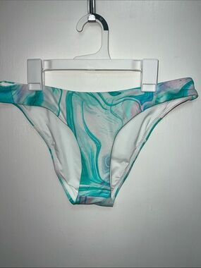 AQUA Swim, Swirl Print, Basic Bikini Bottom Size Medium